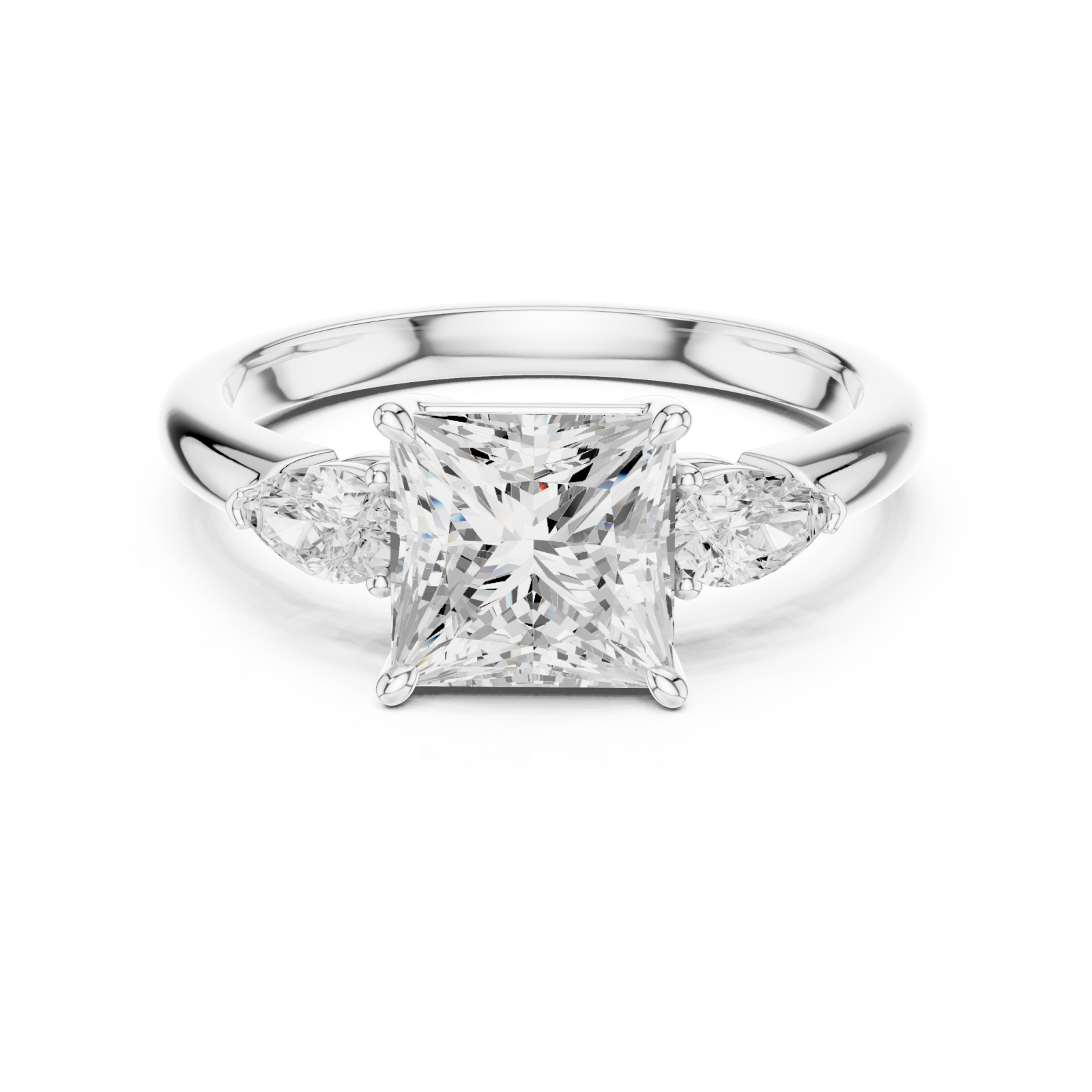  White Gold Radiant Majesty Eternity Ring Front View