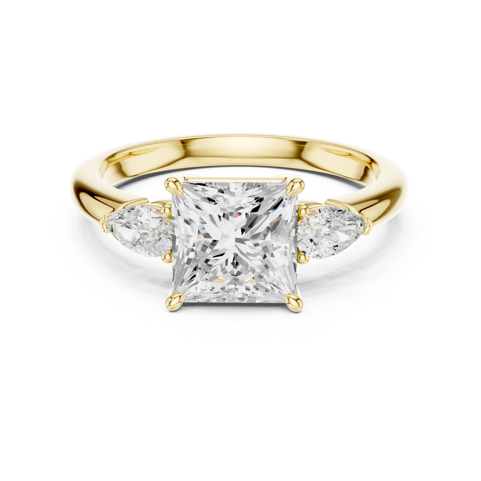  Gold Radiant Majesty Eternity Ring Front View