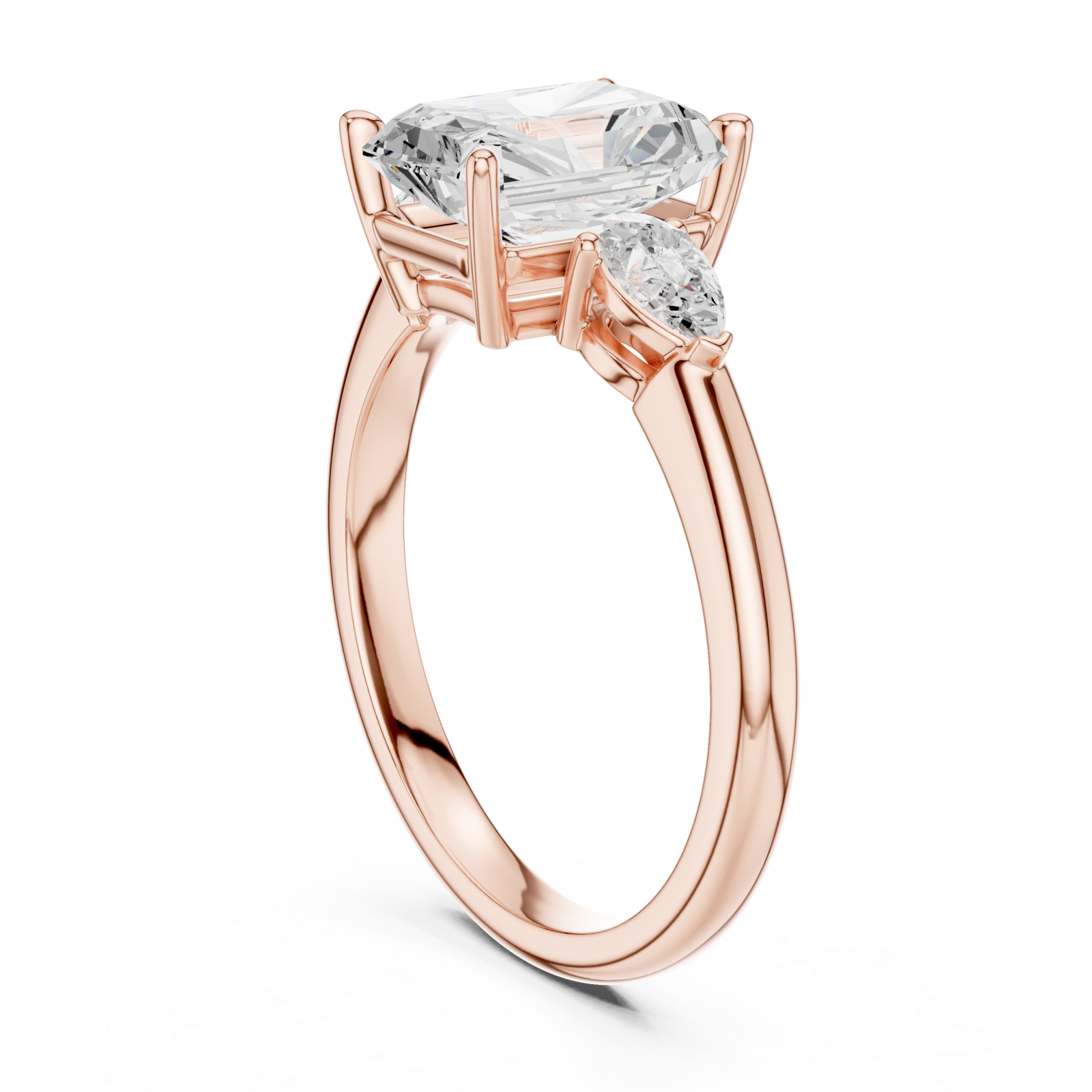  Rose Gold Radiant Prism Embrace Ring Left View