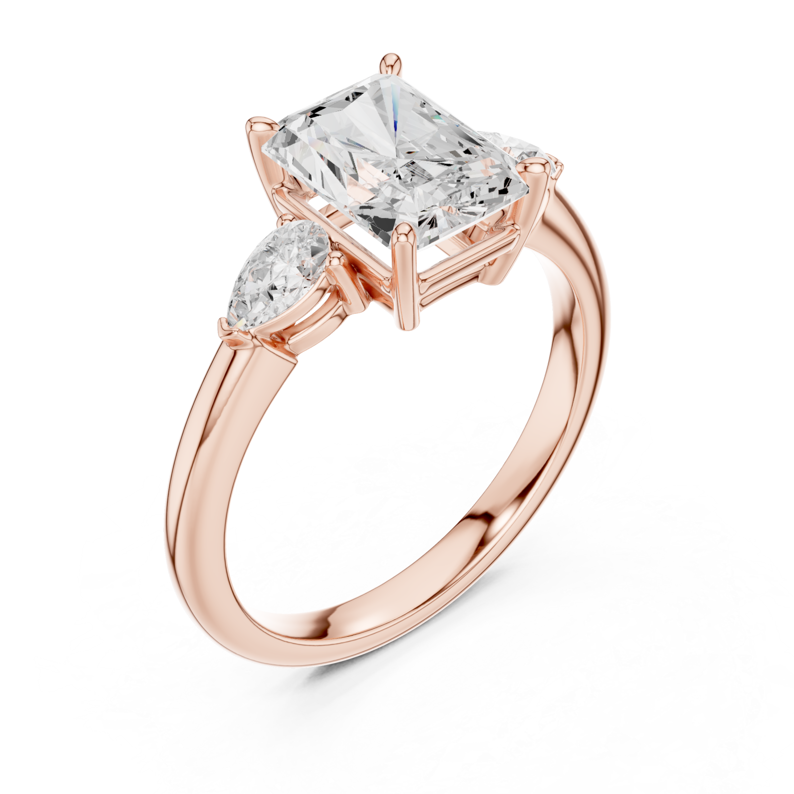  Rose Gold Radiant Prism Embrace Ring Right View
