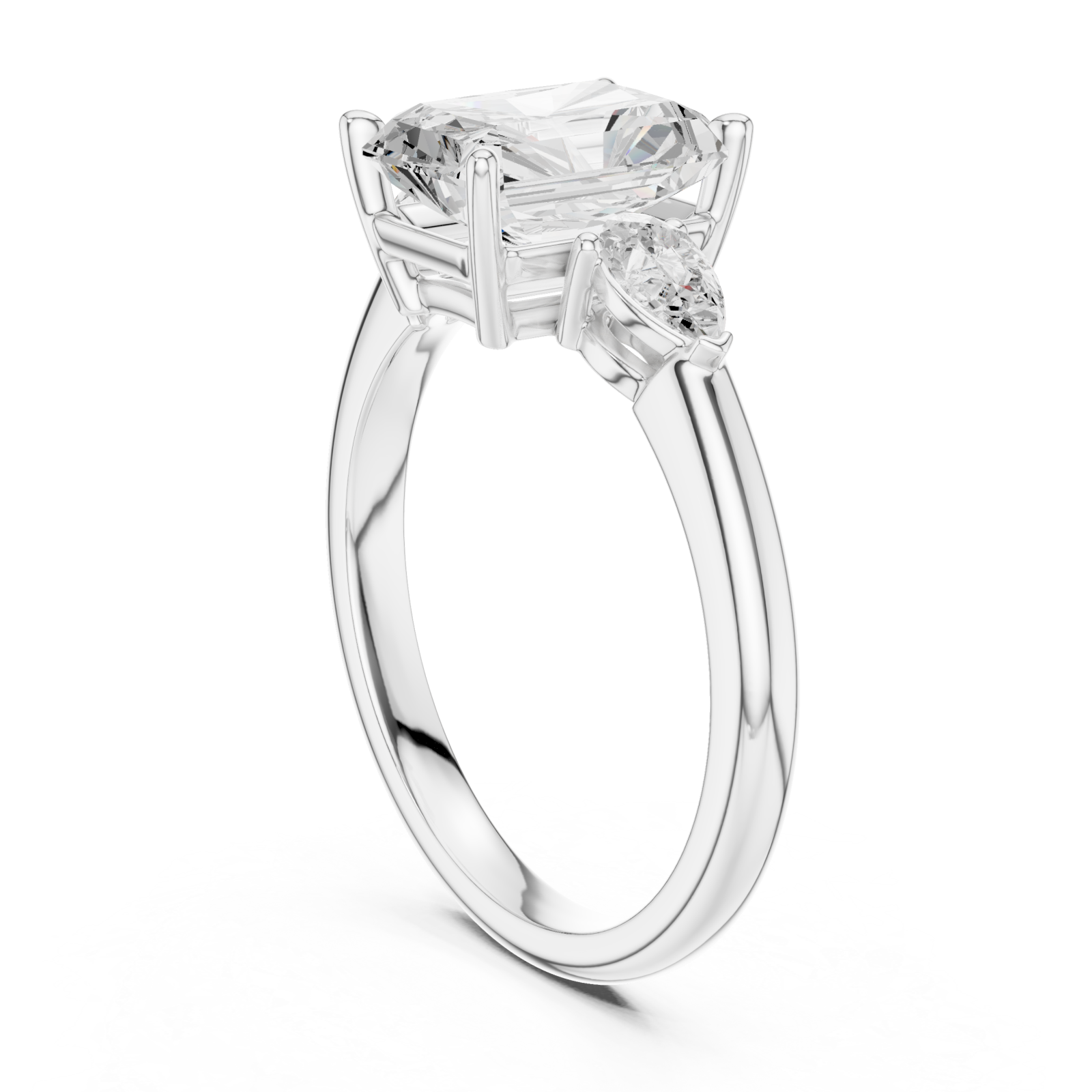  White Gold Radiant Prism Embrace Ring Left View