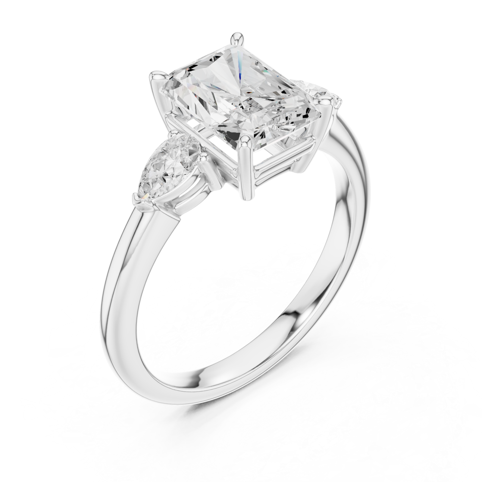  White Gold Radiant Prism Embrace Ring Right View