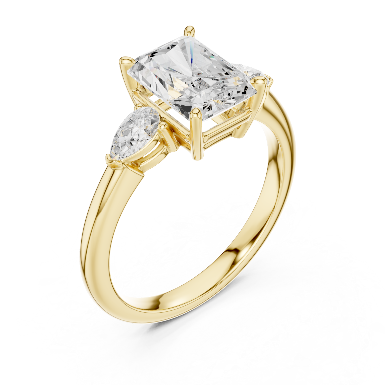 Gold Radiant Prism Embrace Ring Right View
