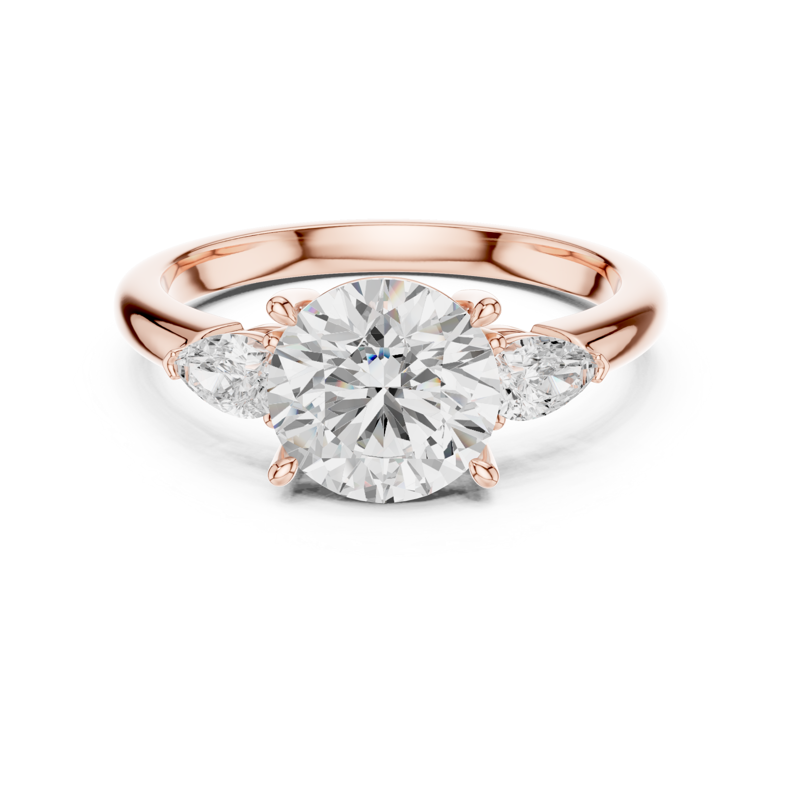  Rose Gold Starlit Embrace Ring Front View