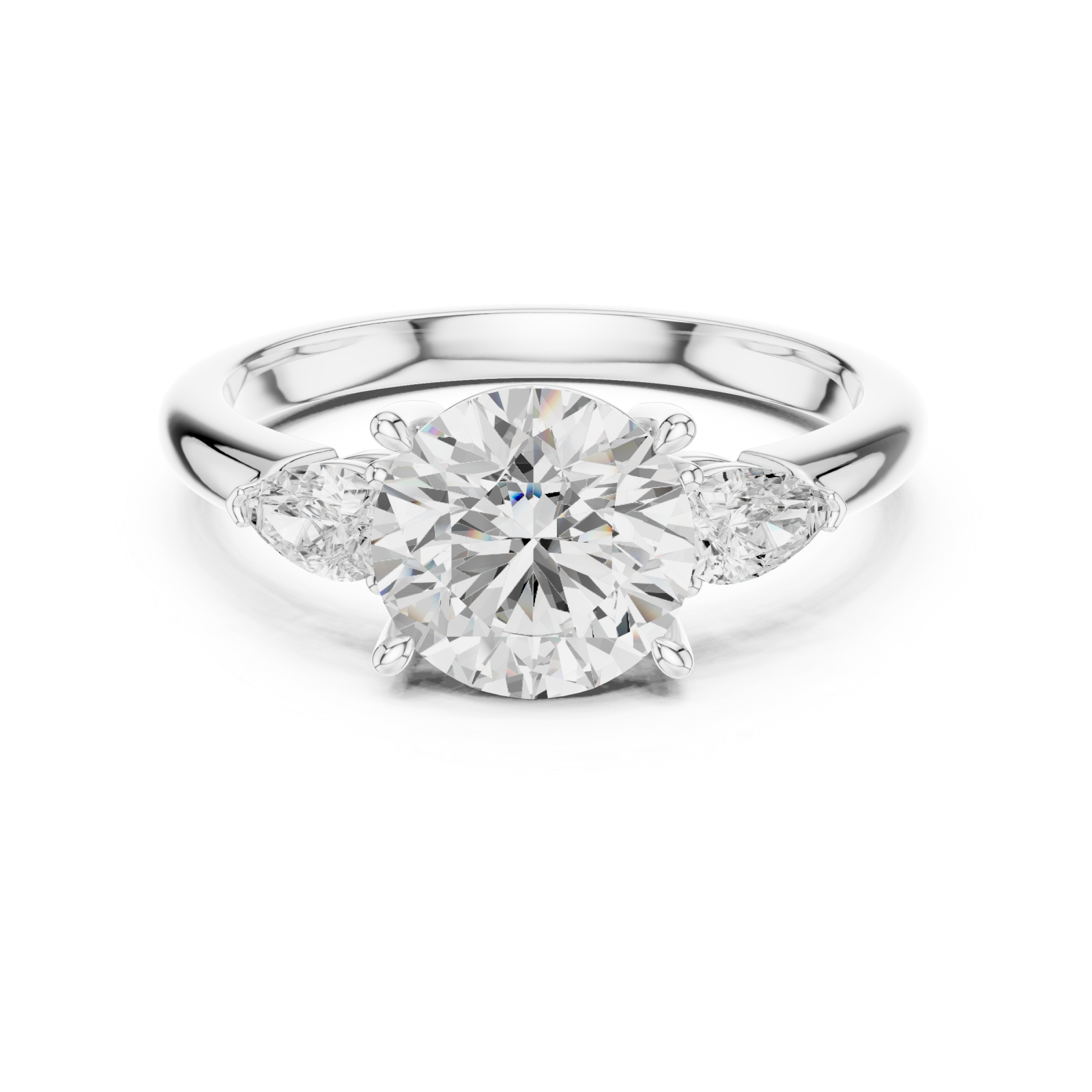  White Gold Starlit Embrace Ring Front View