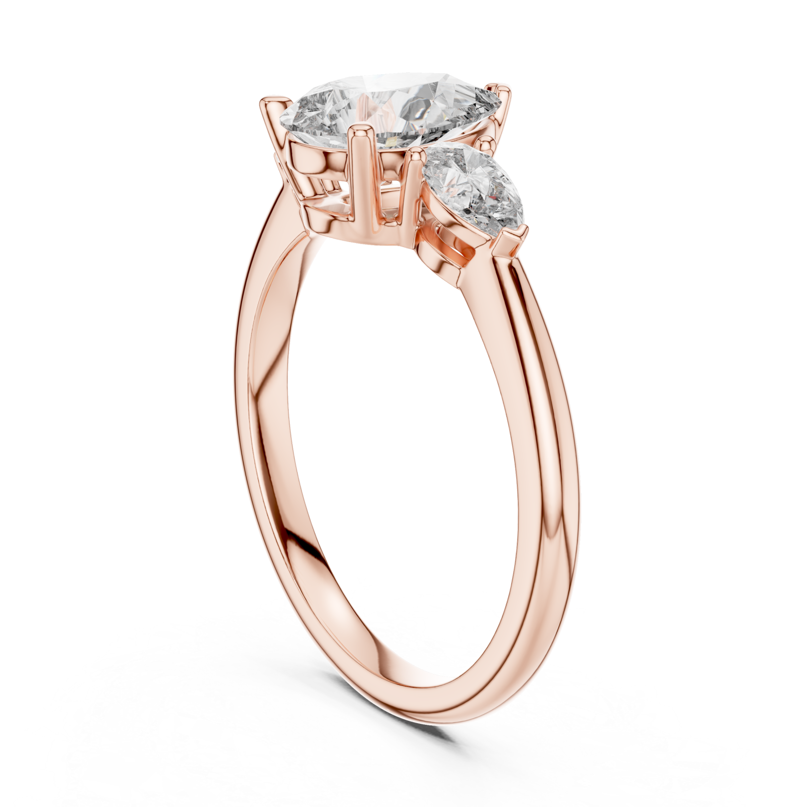  Rose Gold Graceful Embrace Solitaire Ring Left View
