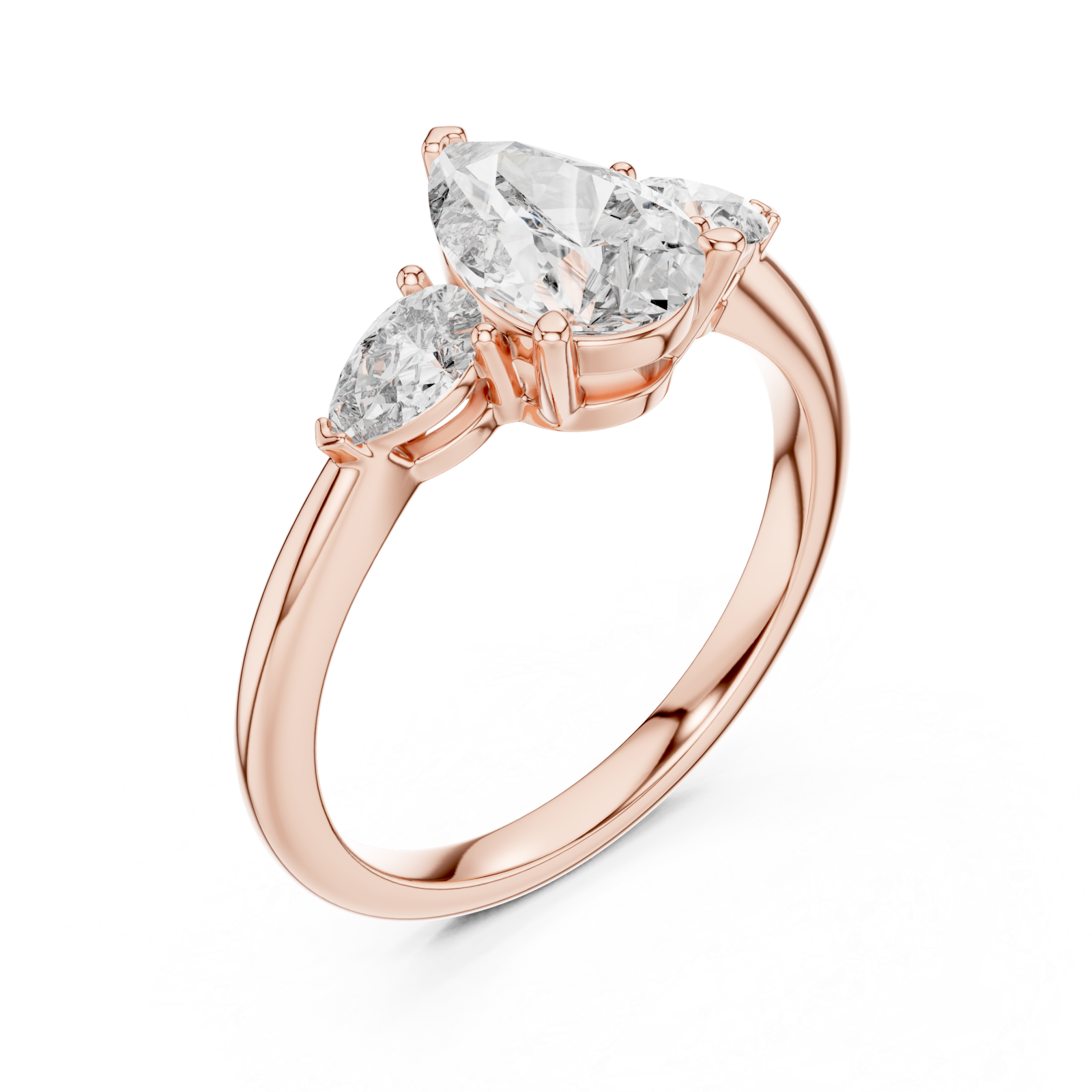  Rose Gold Graceful Embrace Solitaire Ring Right View