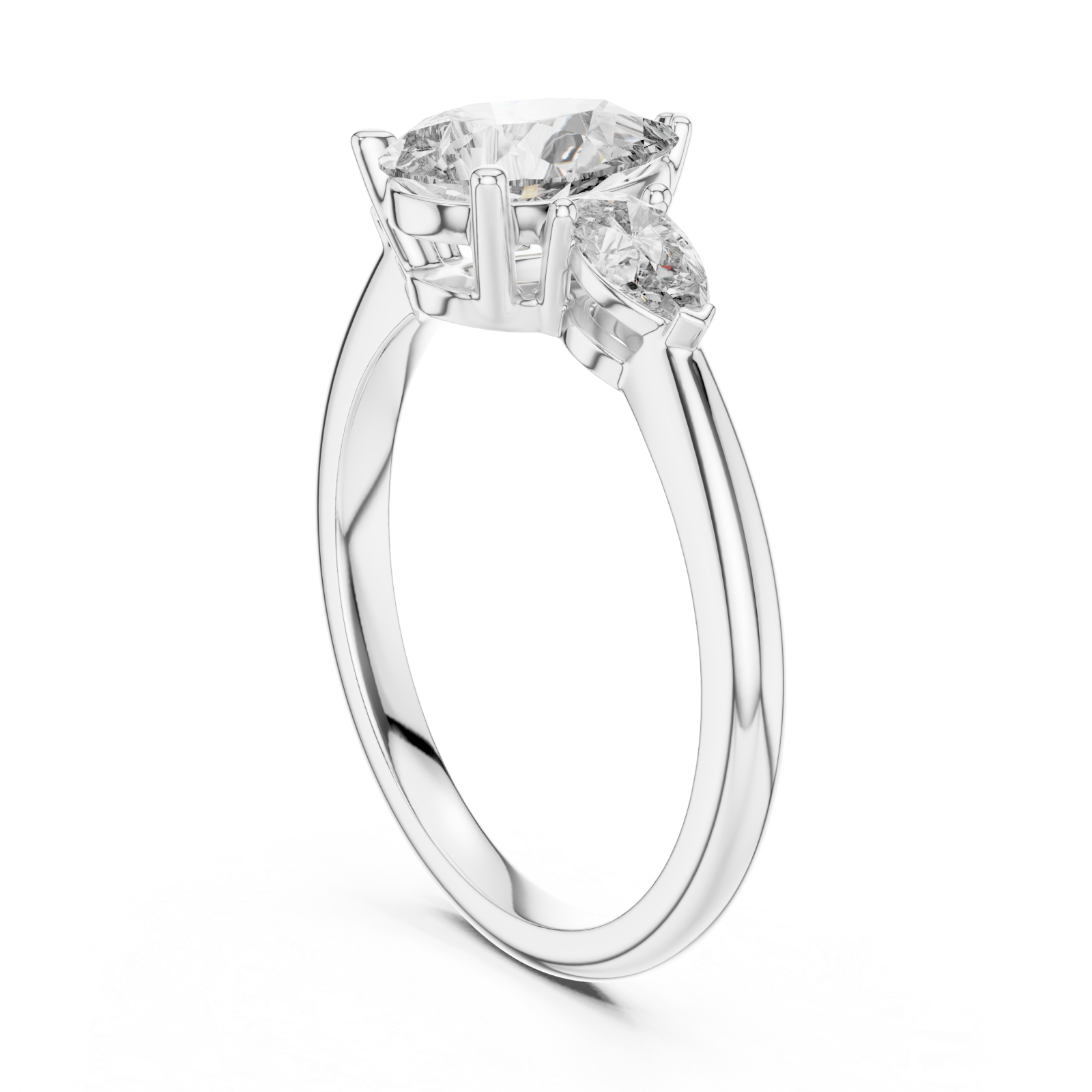  White Gold Graceful Embrace Solitaire Ring Left View