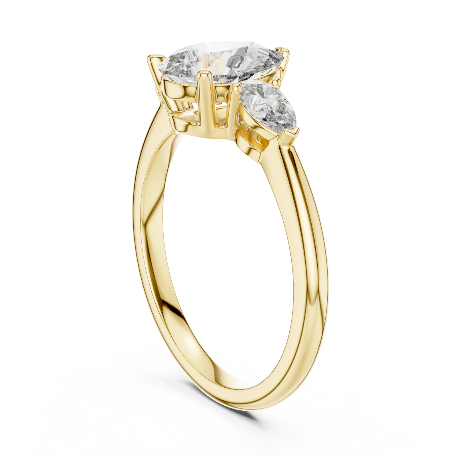  Gold Graceful Embrace Solitaire Ring Left View