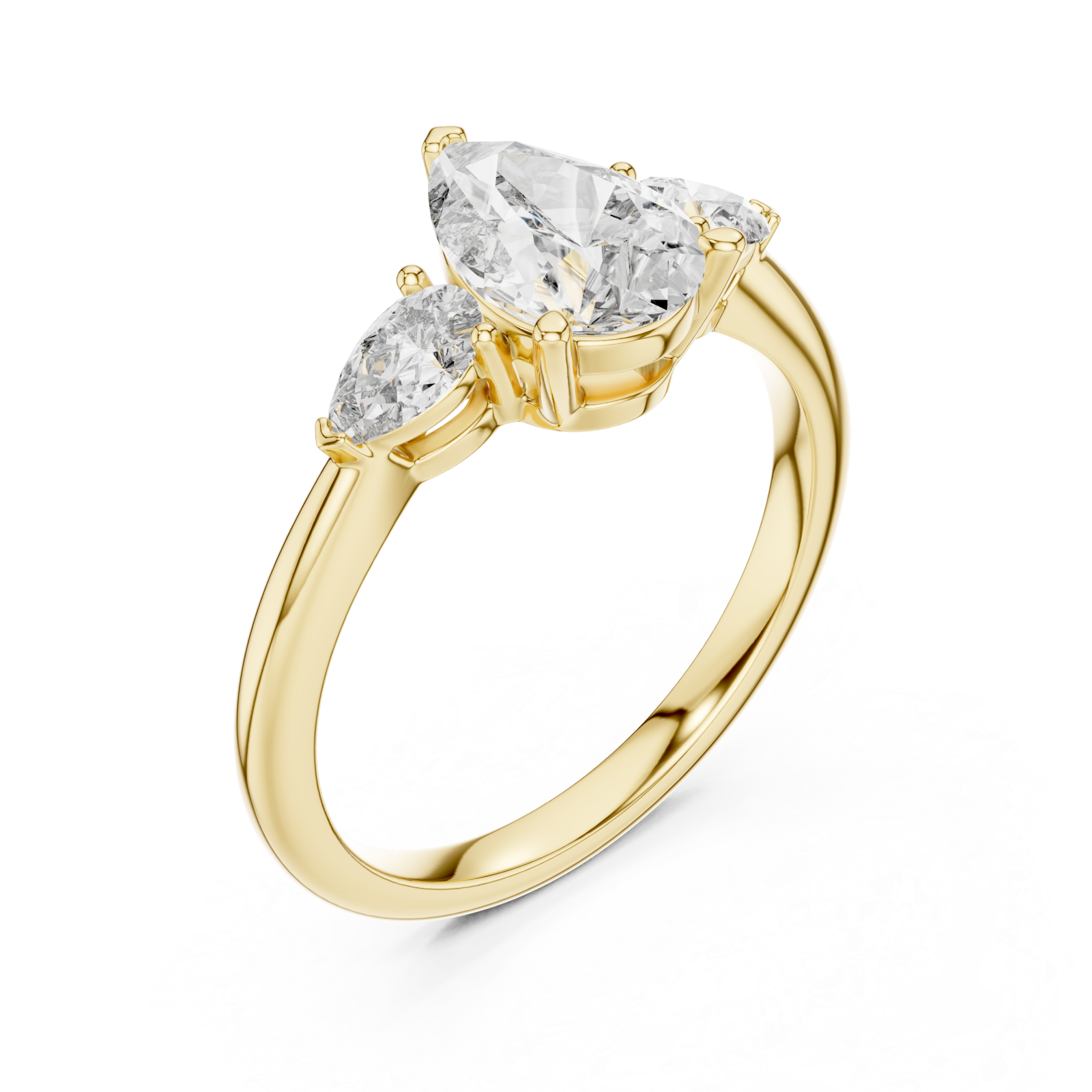 Gold Graceful Embrace Solitaire Ring Right View