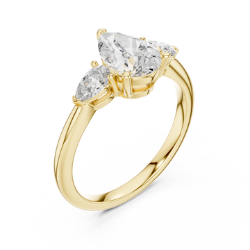 Gold Graceful Embrace Solitaire Ring Right View