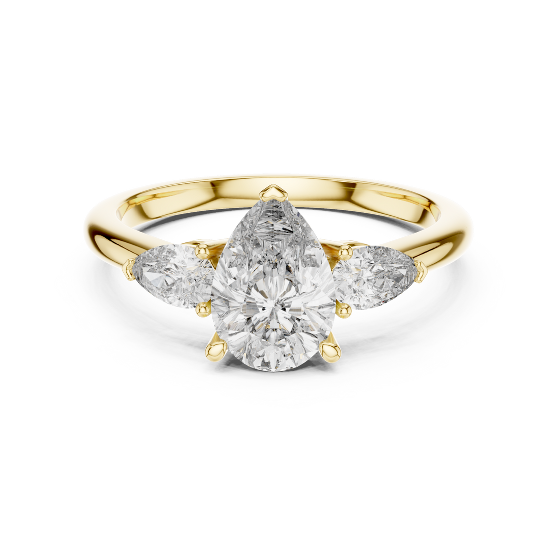 Gold Graceful Embrace Solitaire Ring Right View