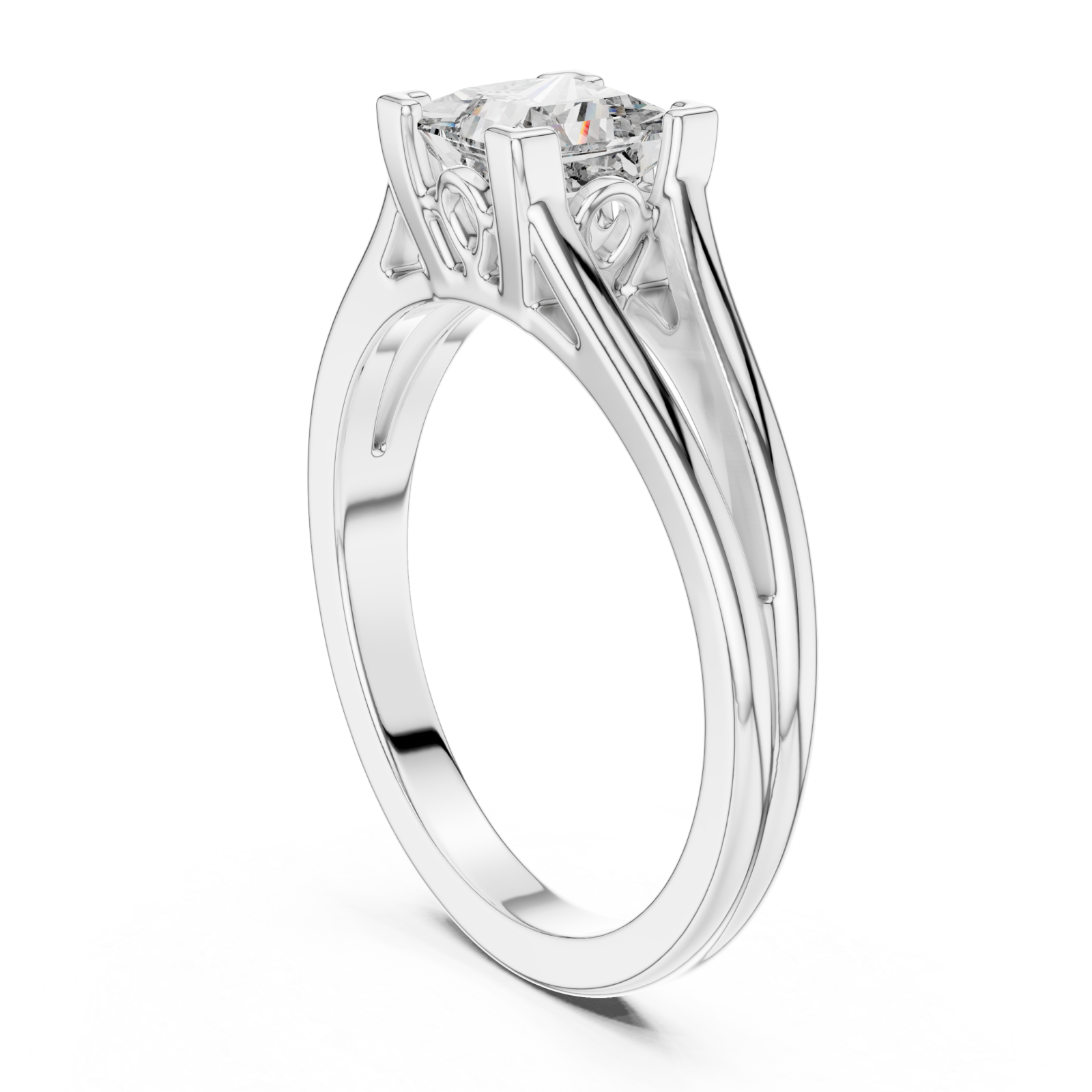  White Gold Celestial Grace Solitaire Ring Left View