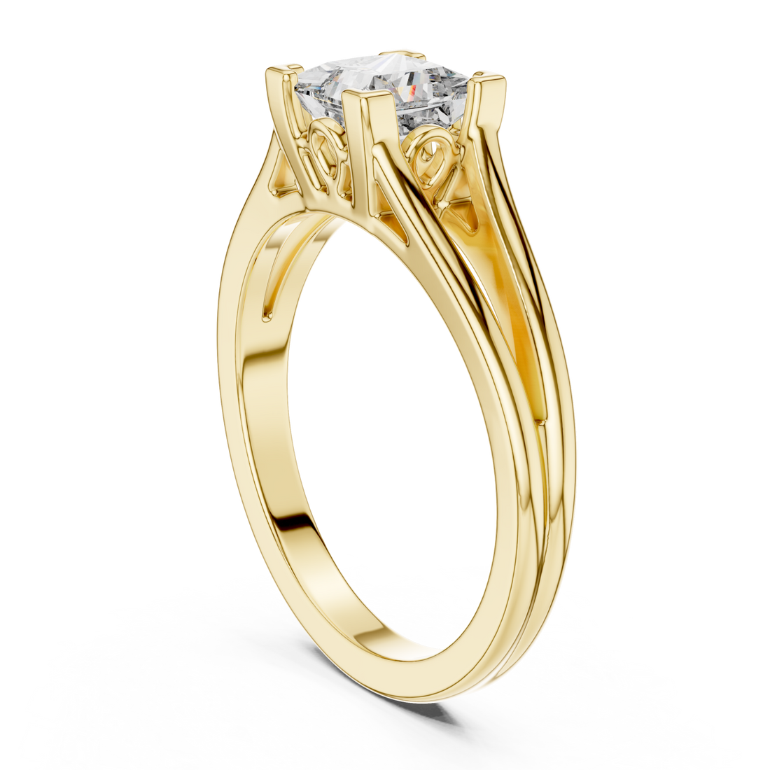 Gold Celestial Grace Solitaire Ring Right View