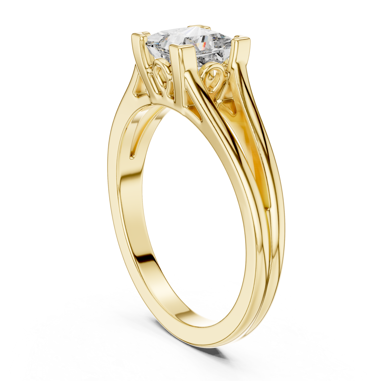  Gold Celestial Grace Solitaire Ring Left View