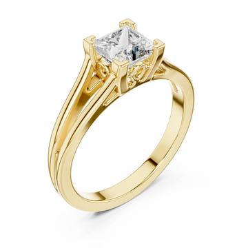 Gold Celestial Grace Solitaire Ring Right View