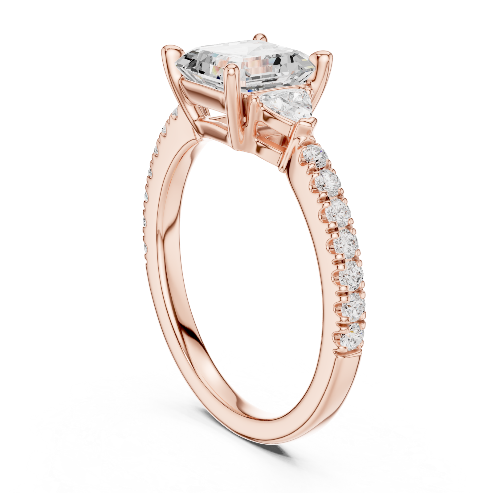  Rose Gold Lumina Regal Solitaire Ring Left View