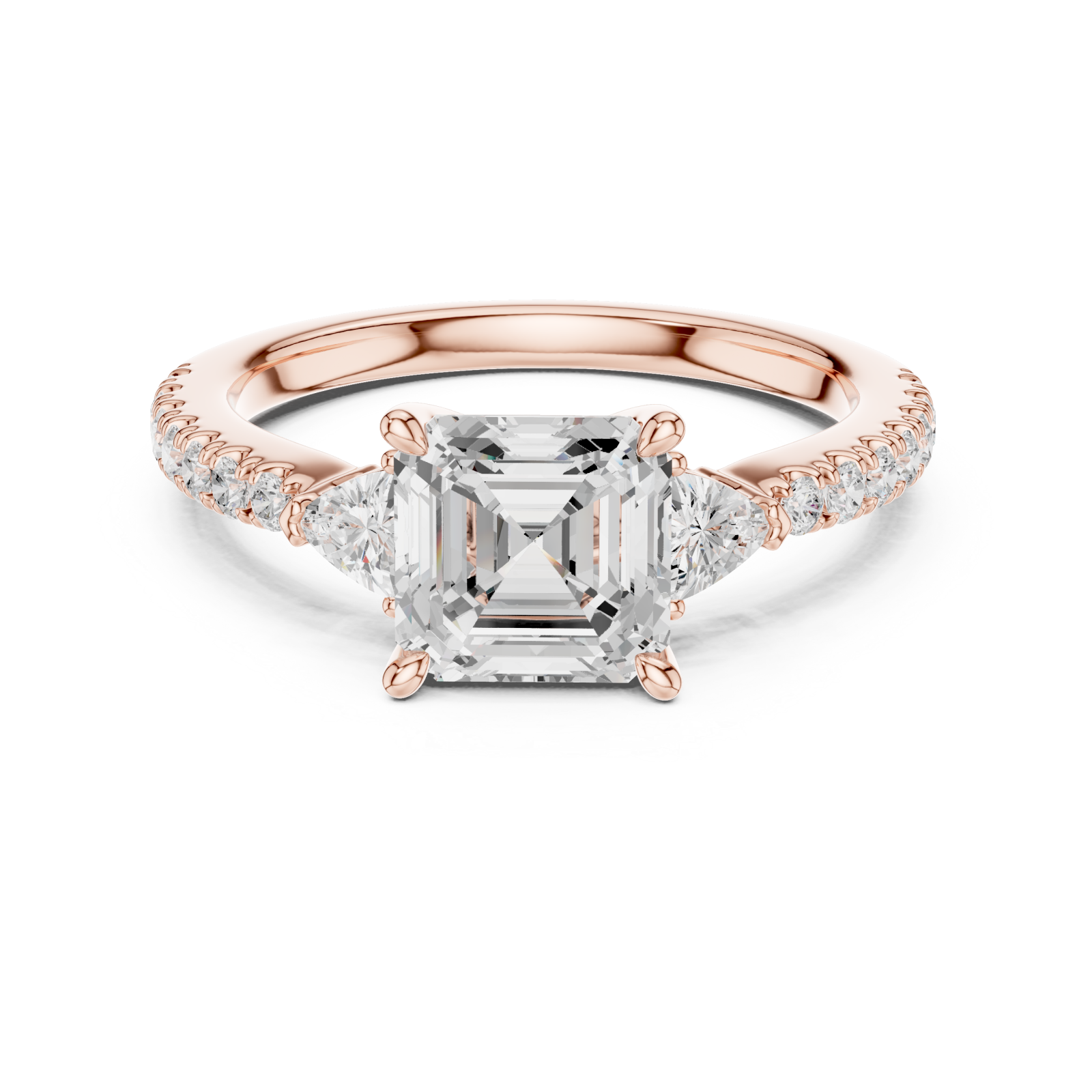  Rose Gold Lumina Regal Solitaire Ring Front View