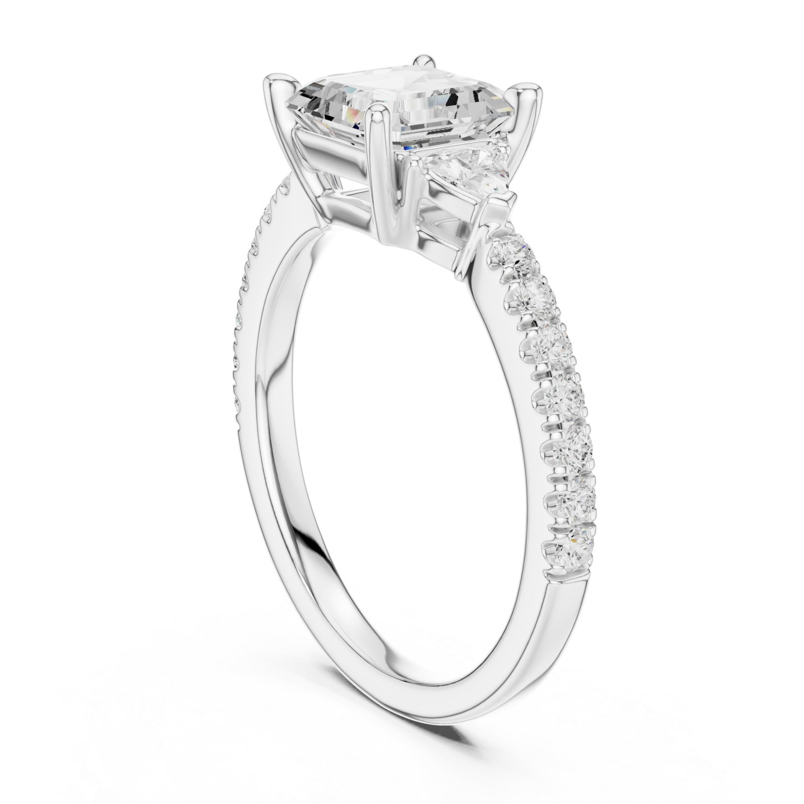  White Gold Lumina Regal Solitaire Ring Left View