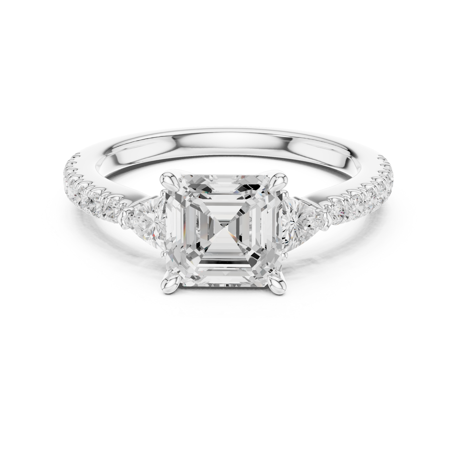  White Gold Lumina Regal Solitaire Ring Front View