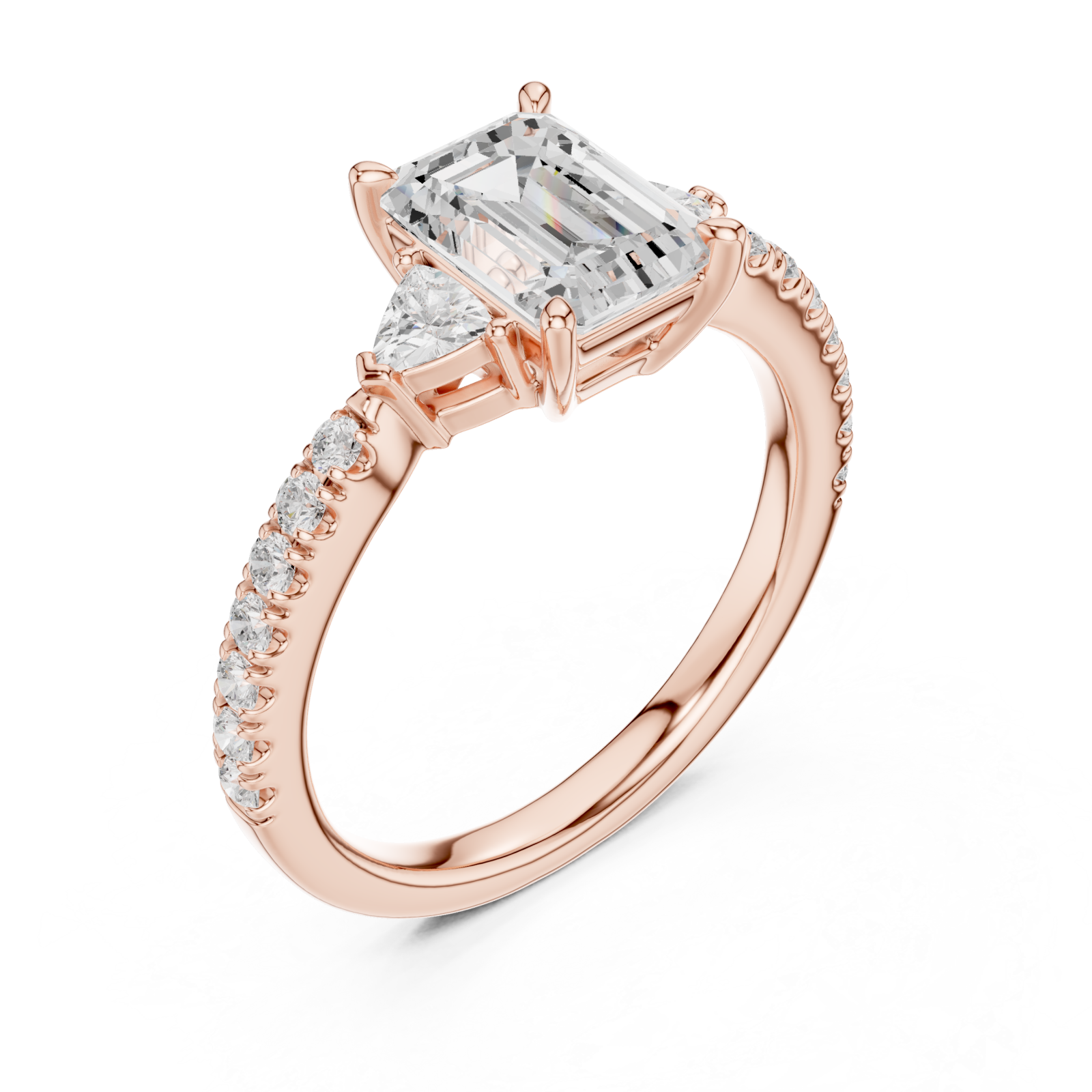  Rose Gold Starlit Cascade Engagement Ring Right View