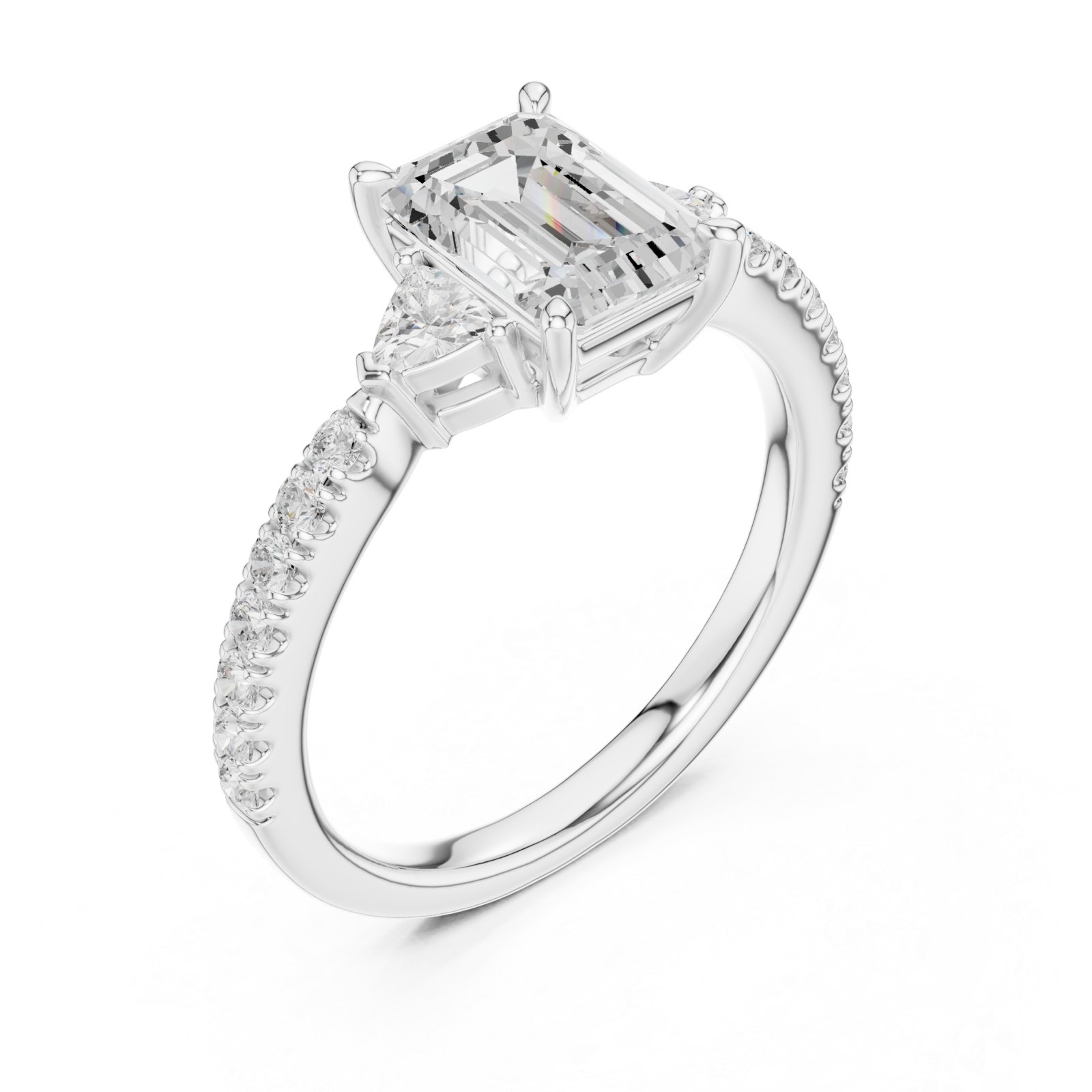  White Gold Starlit Cascade Engagement Ring Right View