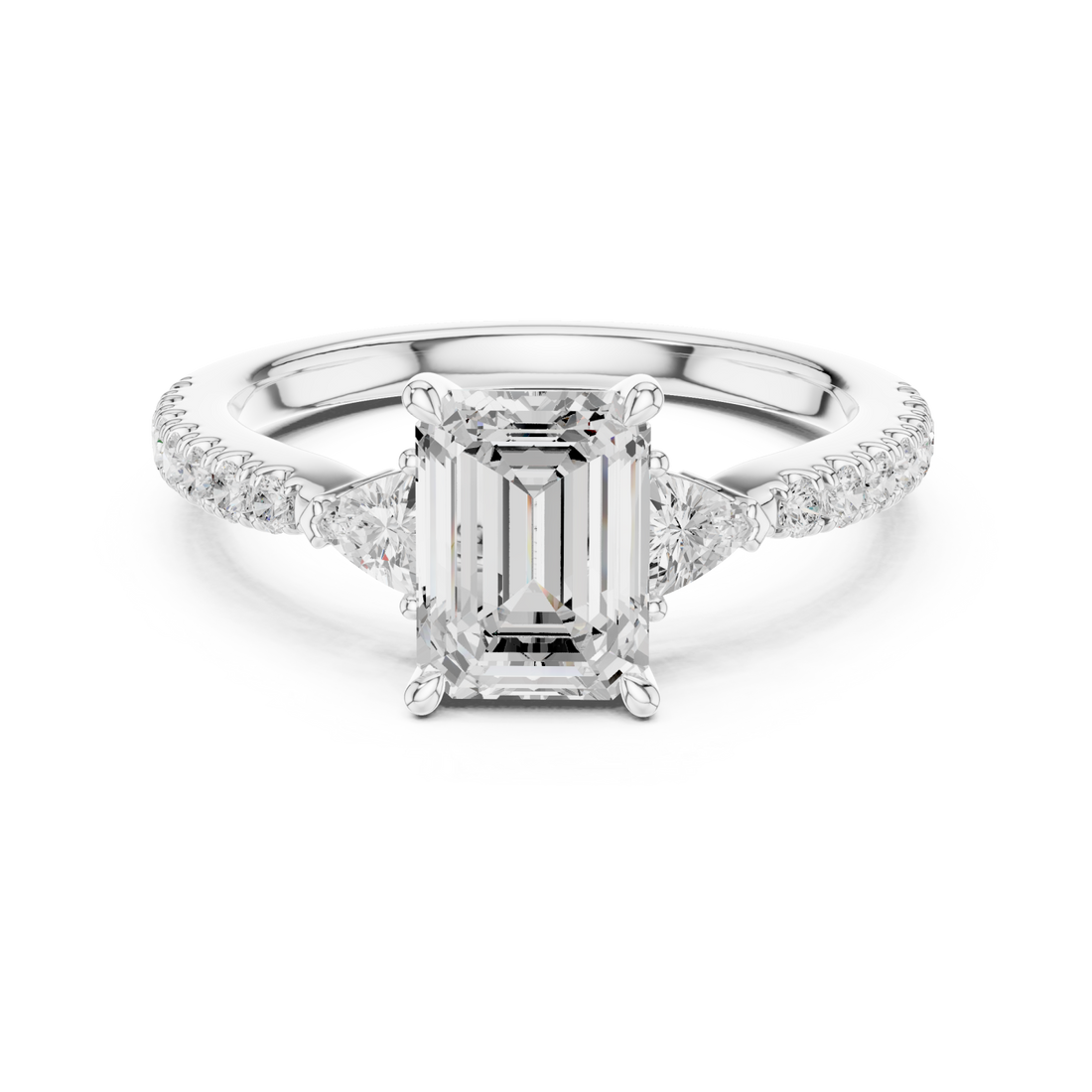  White Gold Starlit Cascade Engagement Ring Right View