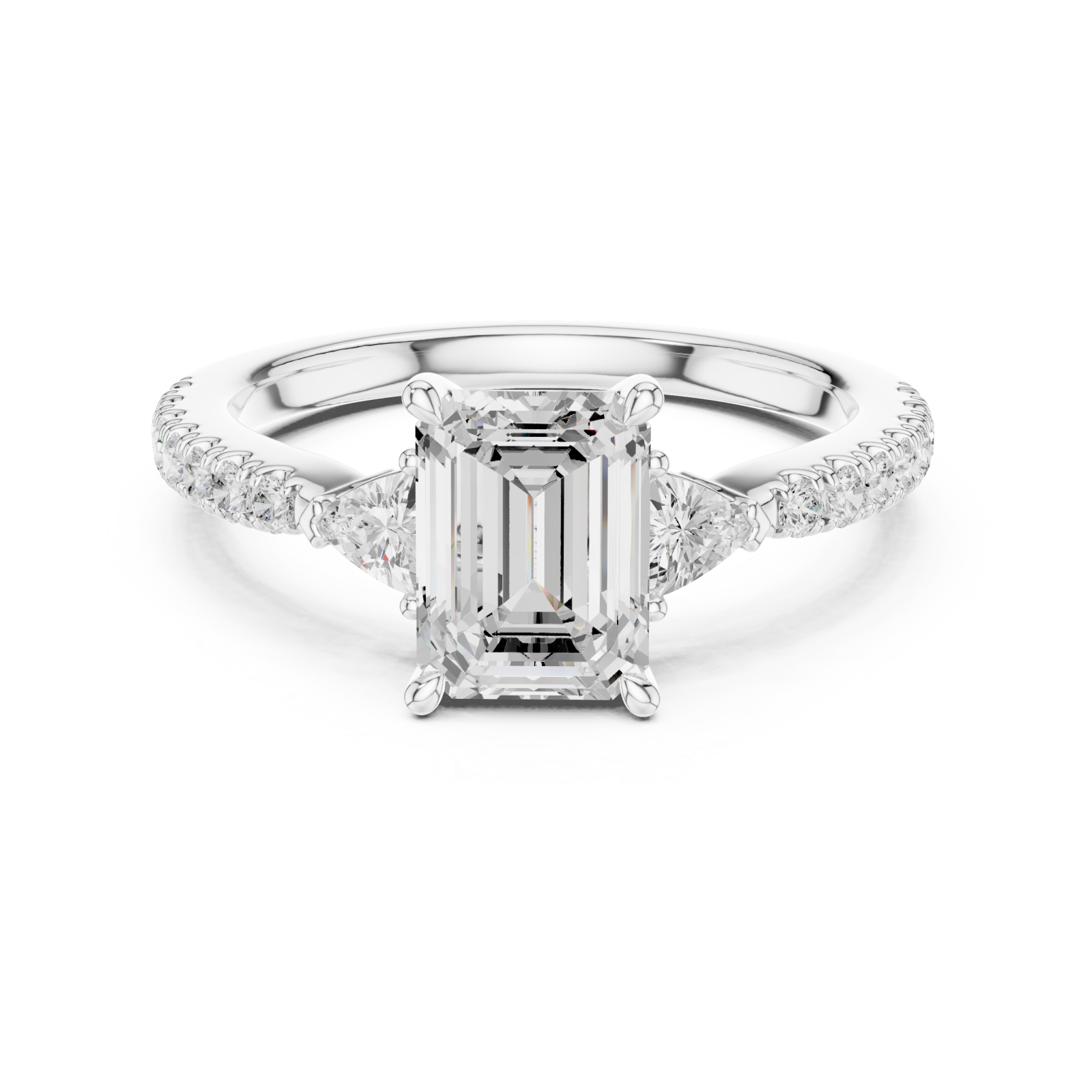  White Gold Starlit Cascade Engagement Ring Front View