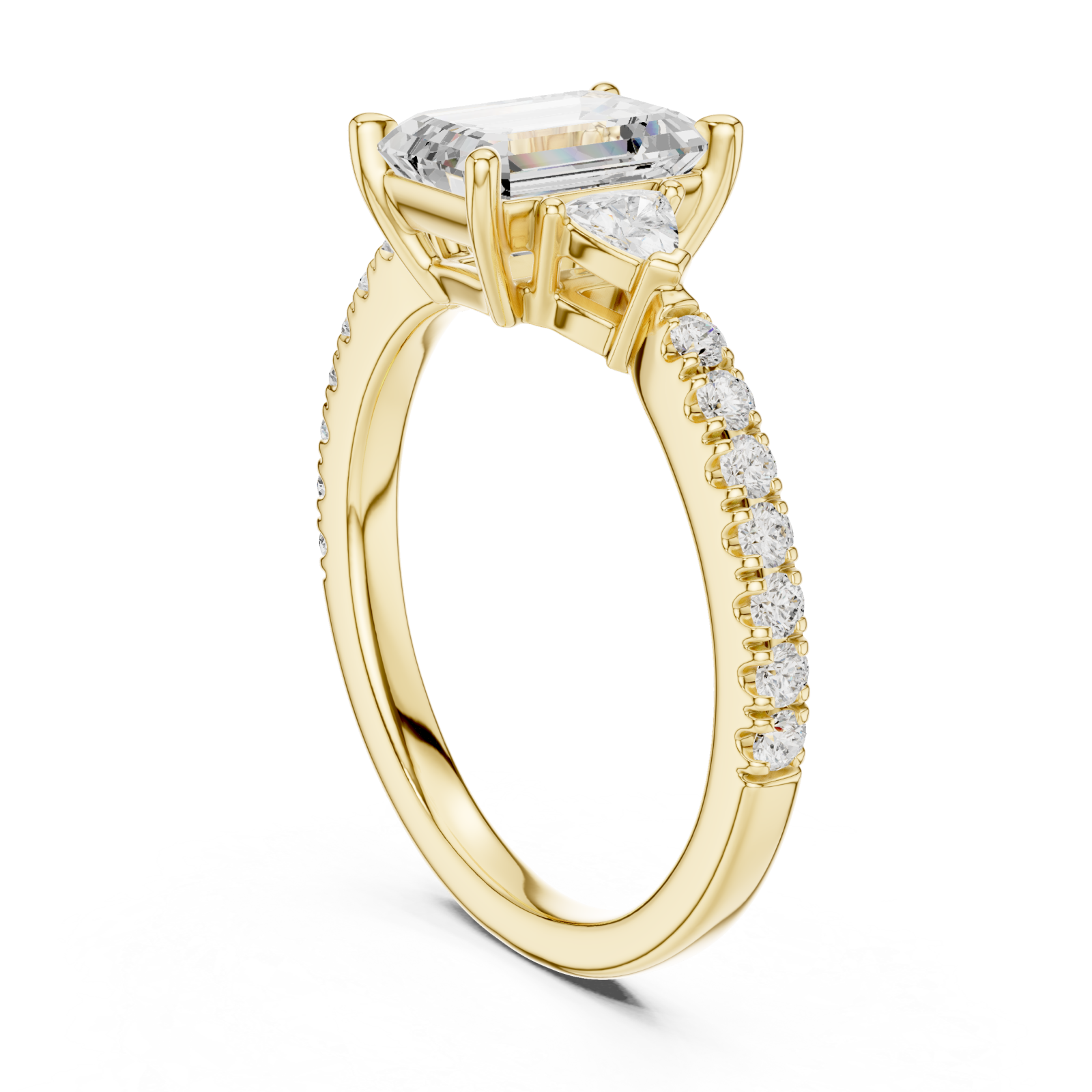  Gold Starlit Cascade Engagement Ring Left View