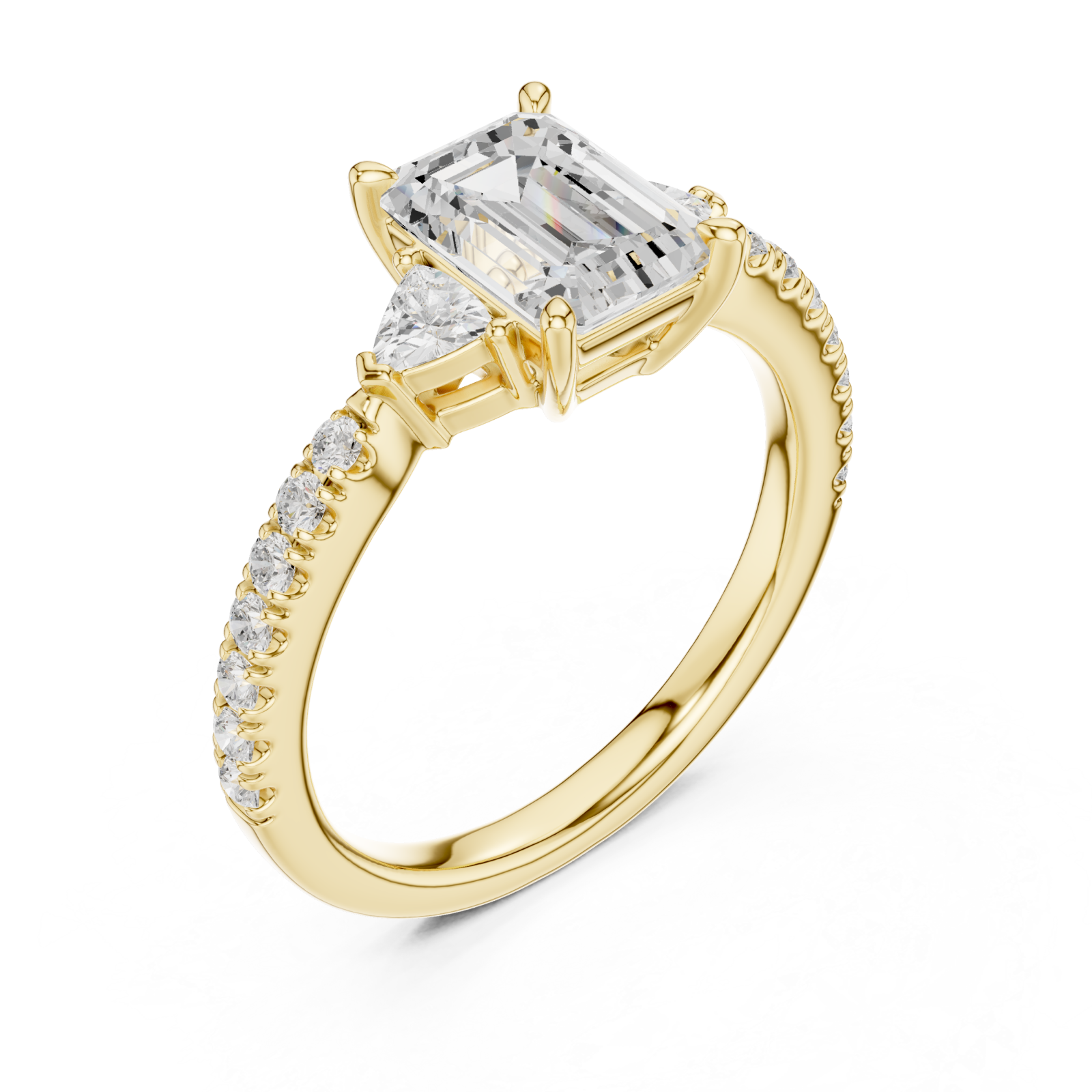 Gold Starlit Cascade Engagement Ring Right View