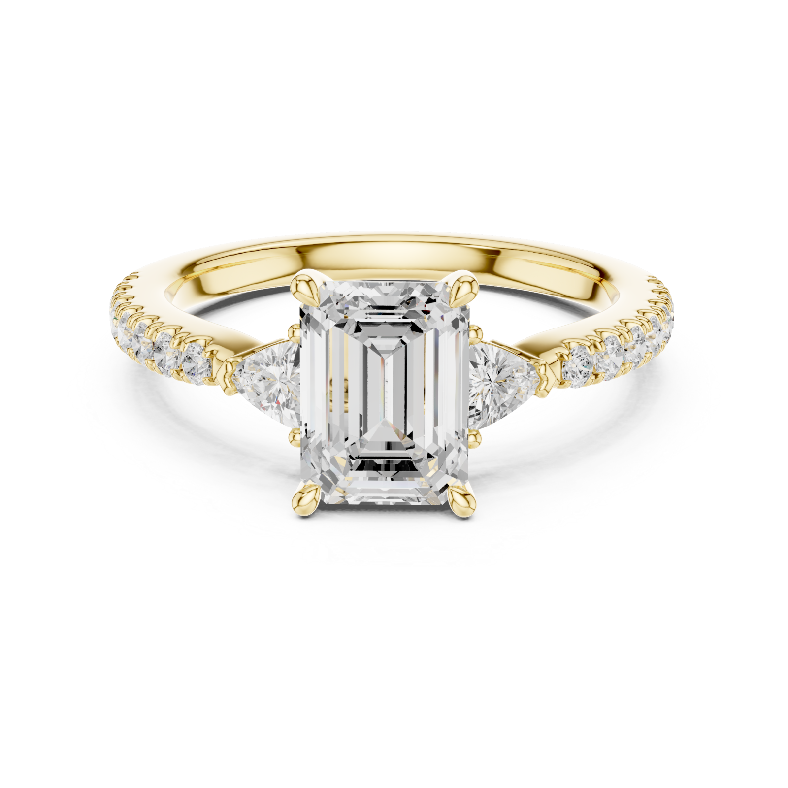  Gold Starlit Cascade Engagement Ring Front View
