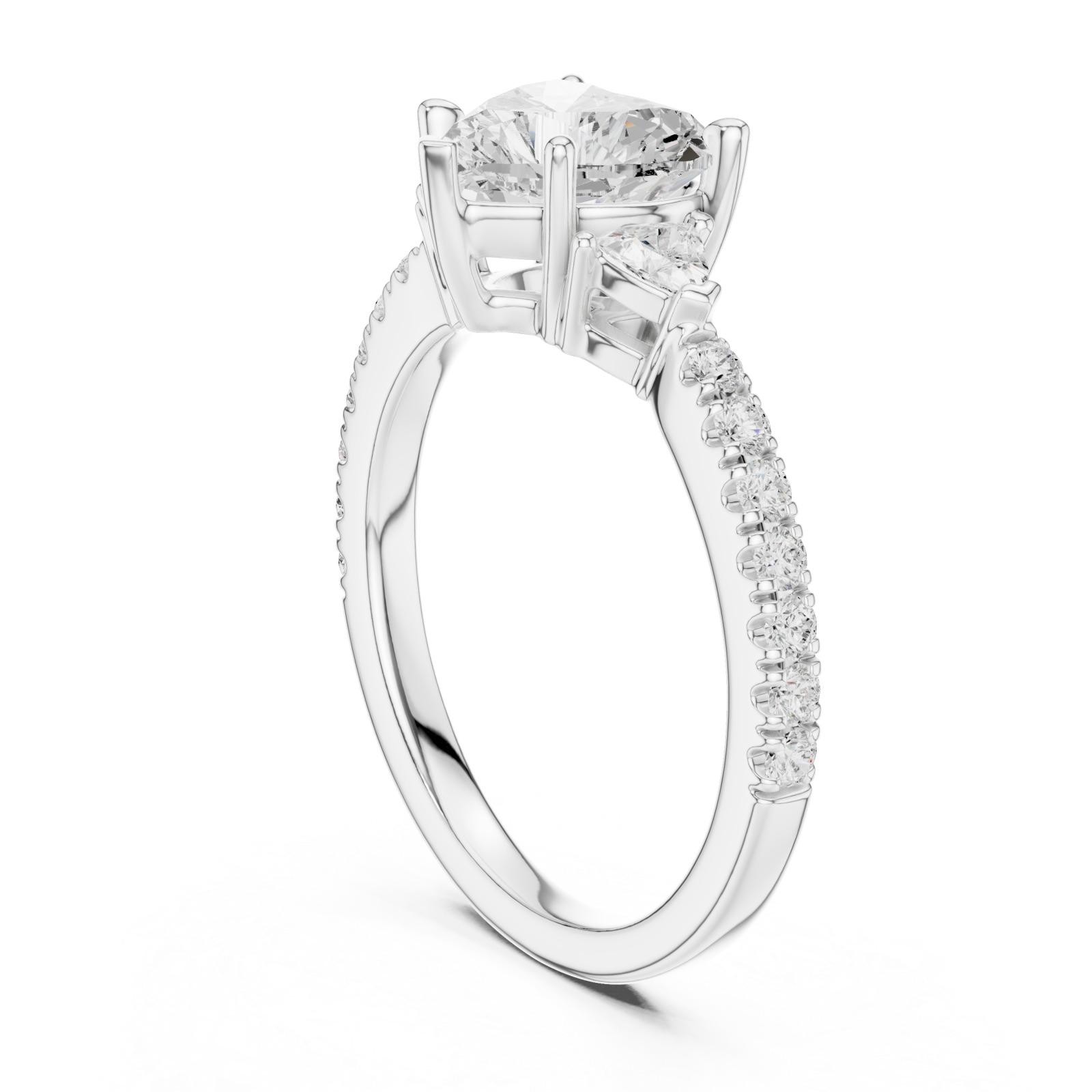  White Gold Harmony Trio Embrace Ring Left View