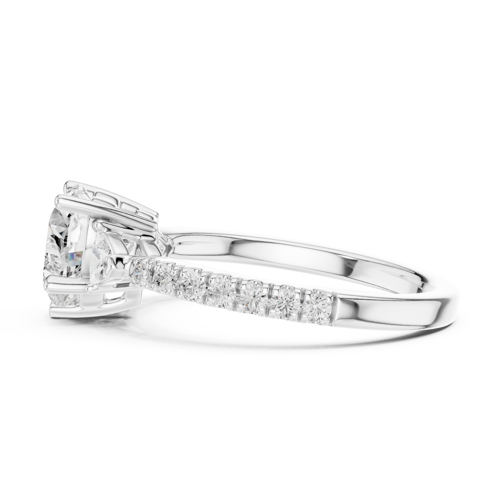  White Gold Harmony Trio Embrace Ring Side View