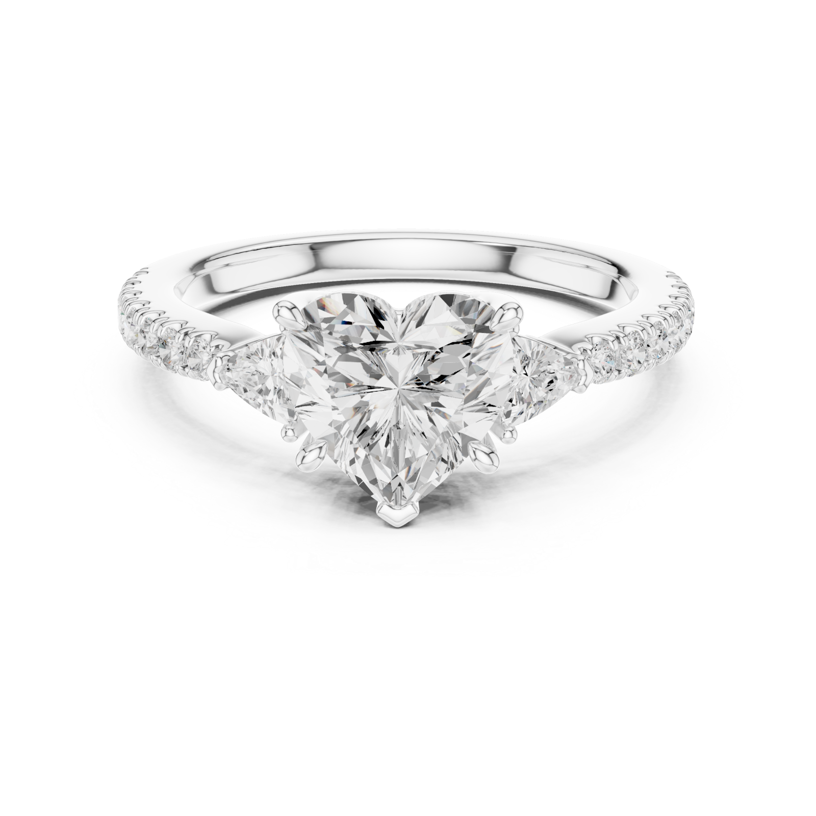  White Gold Harmony Trio Embrace Ring Front View