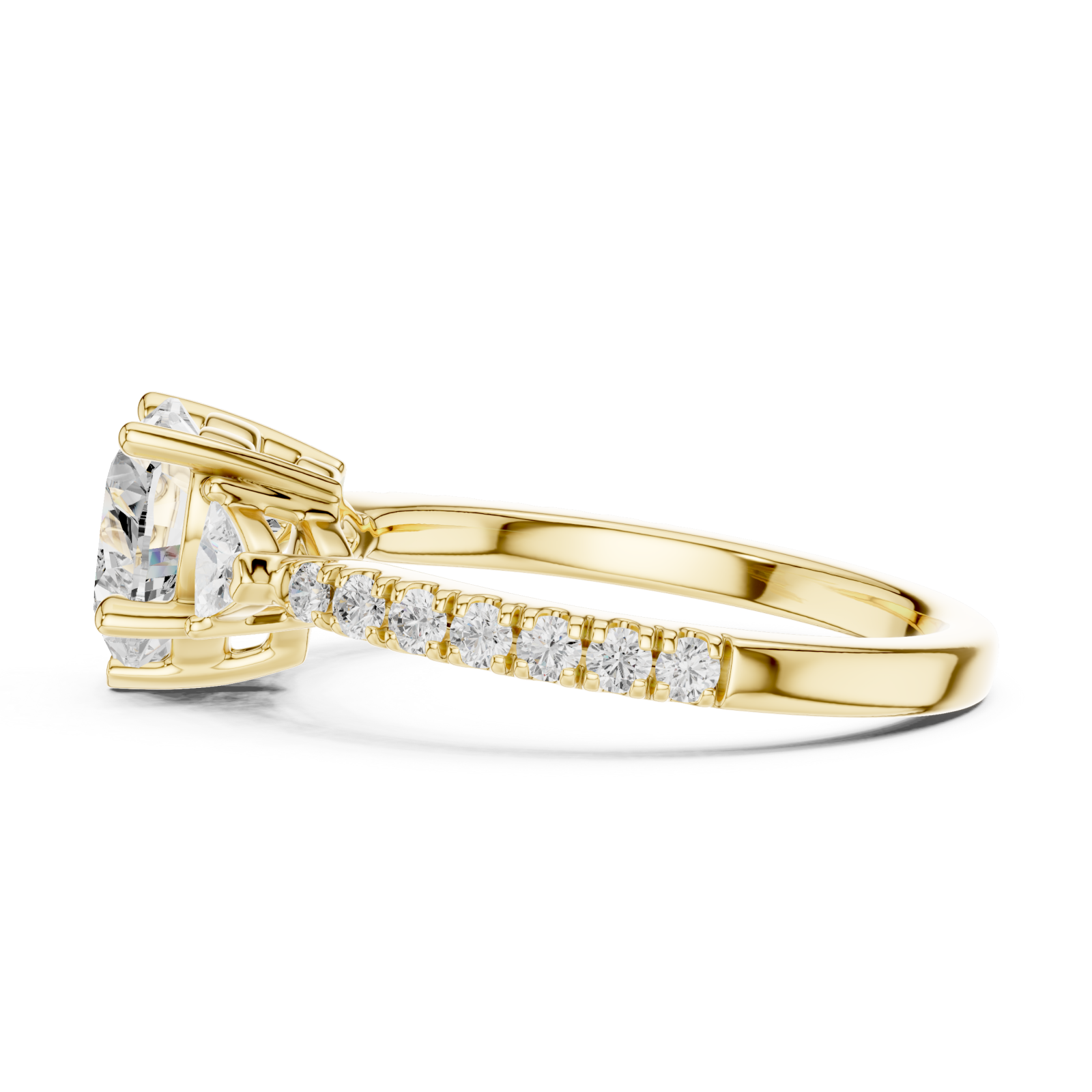  Gold Harmony Trio Embrace Ring Side View