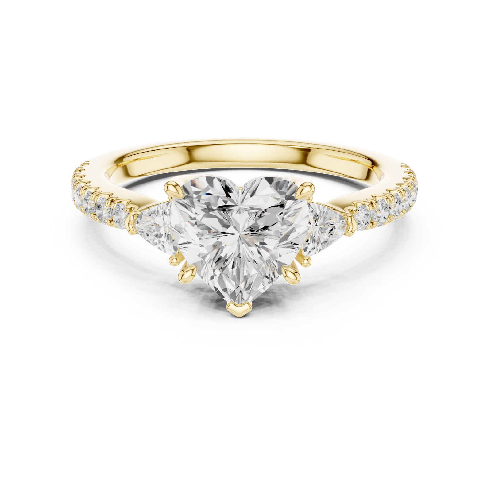  Gold Harmony Trio Embrace Ring Front View