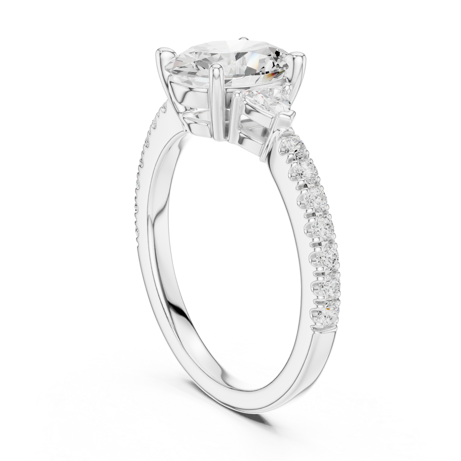  White Gold Eternal Grace Solitaire Ring Left View