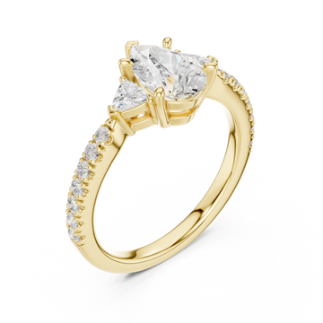 Gold Radiant Pear Duet Ring Right View