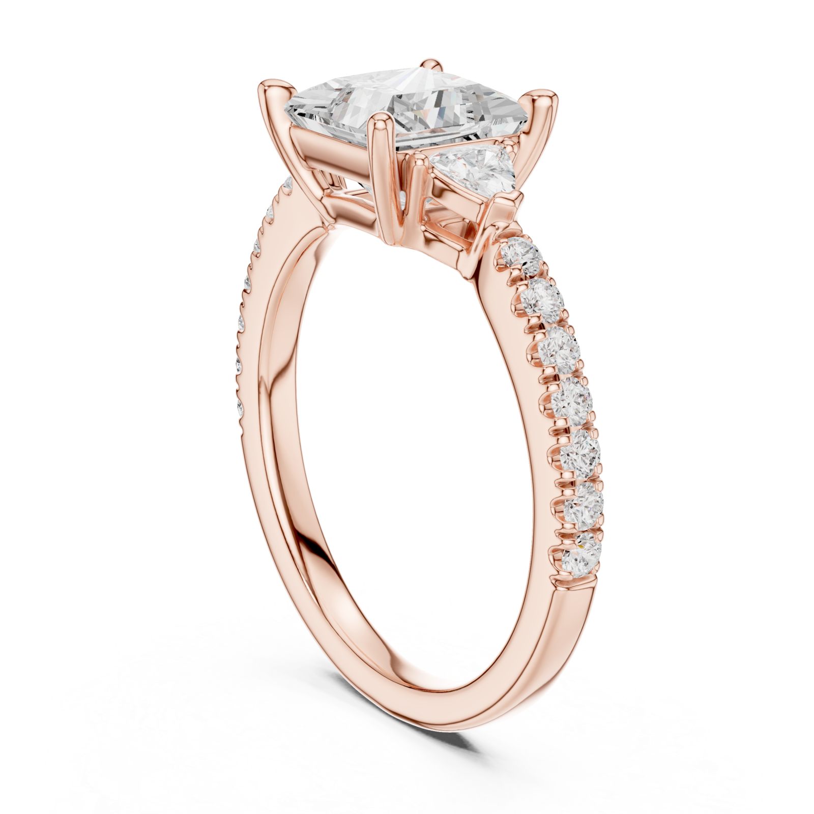  Rose Gold Opulent Radiance Halo Band Ring Left View