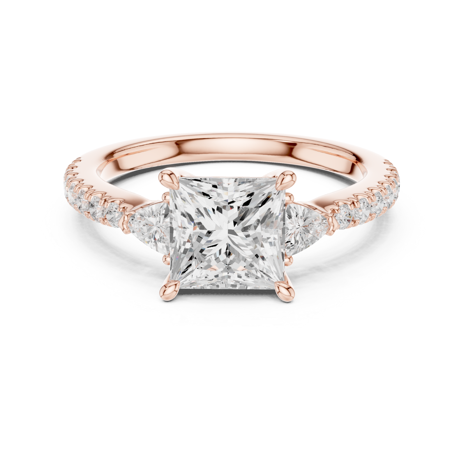  Rose Gold Opulent Radiance Halo Band Ring Front View