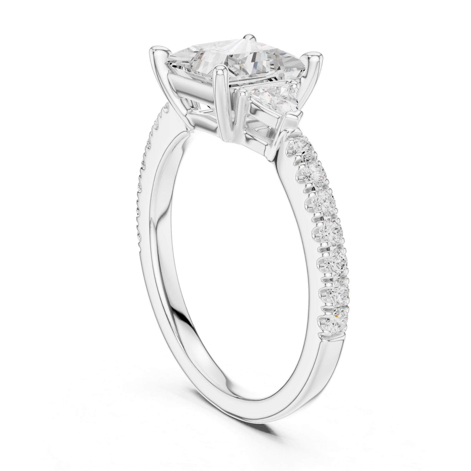  White Gold Opulent Radiance Halo Band Ring Left View