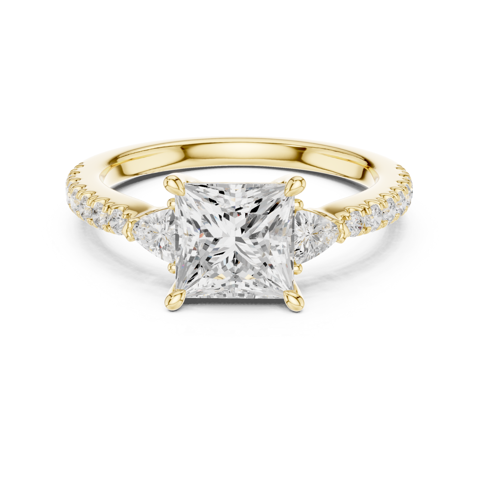  Gold Opulent Radiance Halo Band Ring Front View