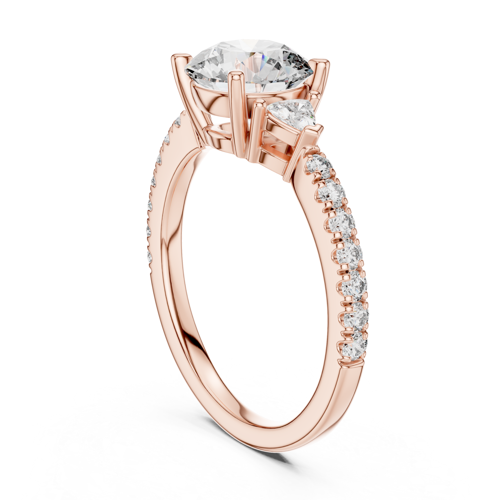  Rose Gold Twilight Embrace Celebration Ring Left View