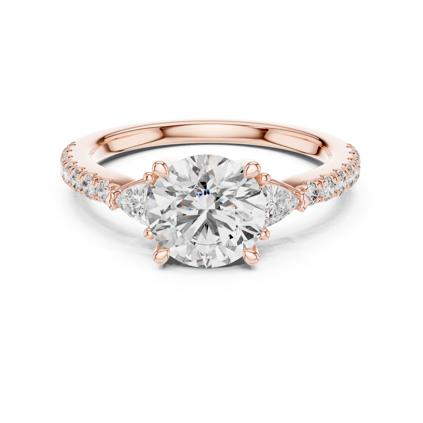  Rose Gold Twilight Embrace Celebration Ring Front View
