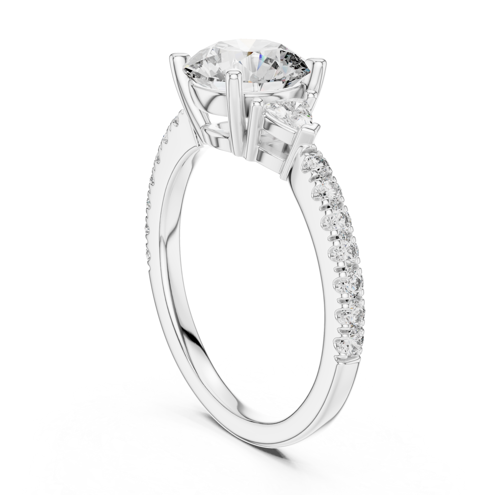  White Gold Twilight Embrace Celebration Ring Left View