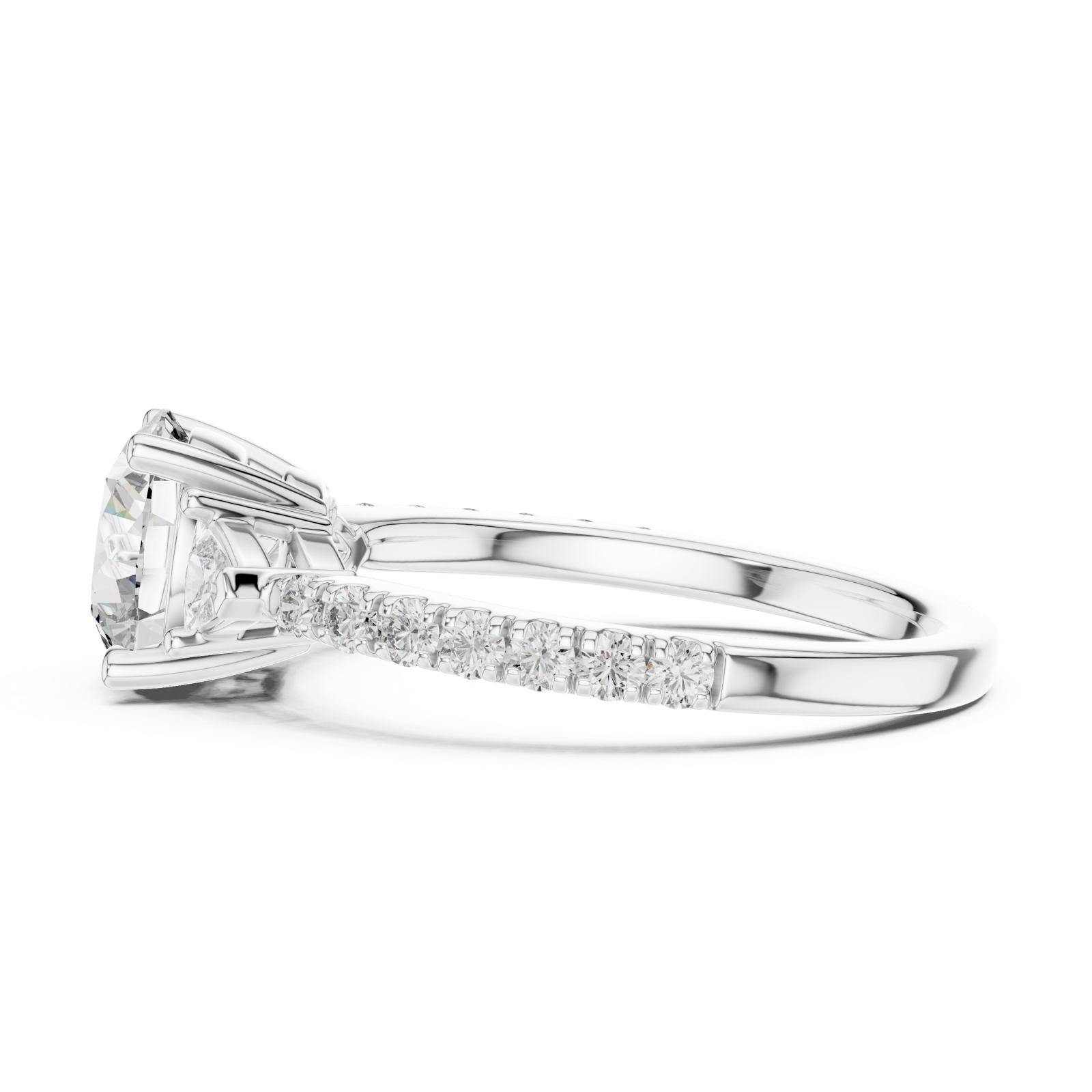  White Gold Twilight Embrace Celebration Ring Side View