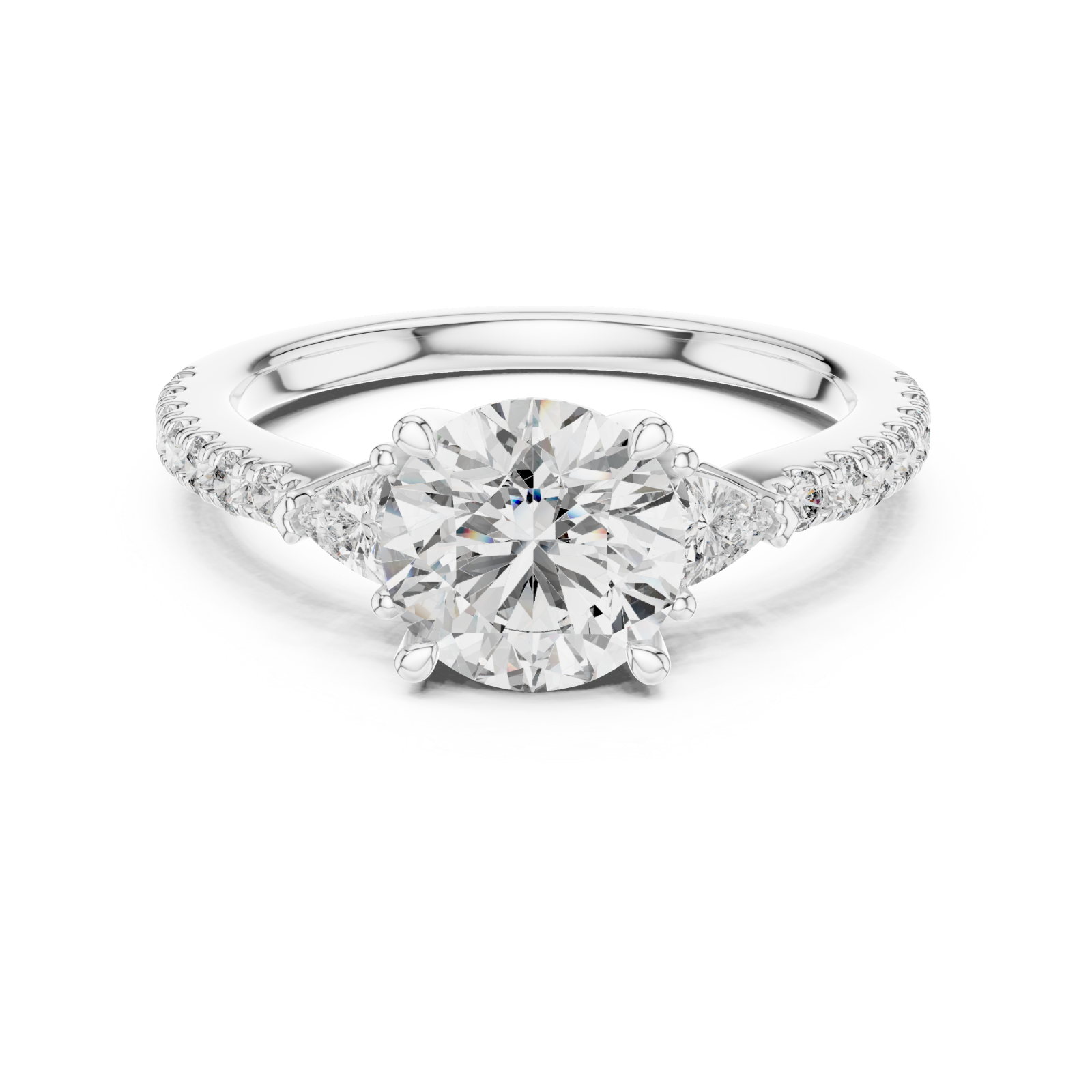  White Gold Twilight Embrace Celebration Ring Front View