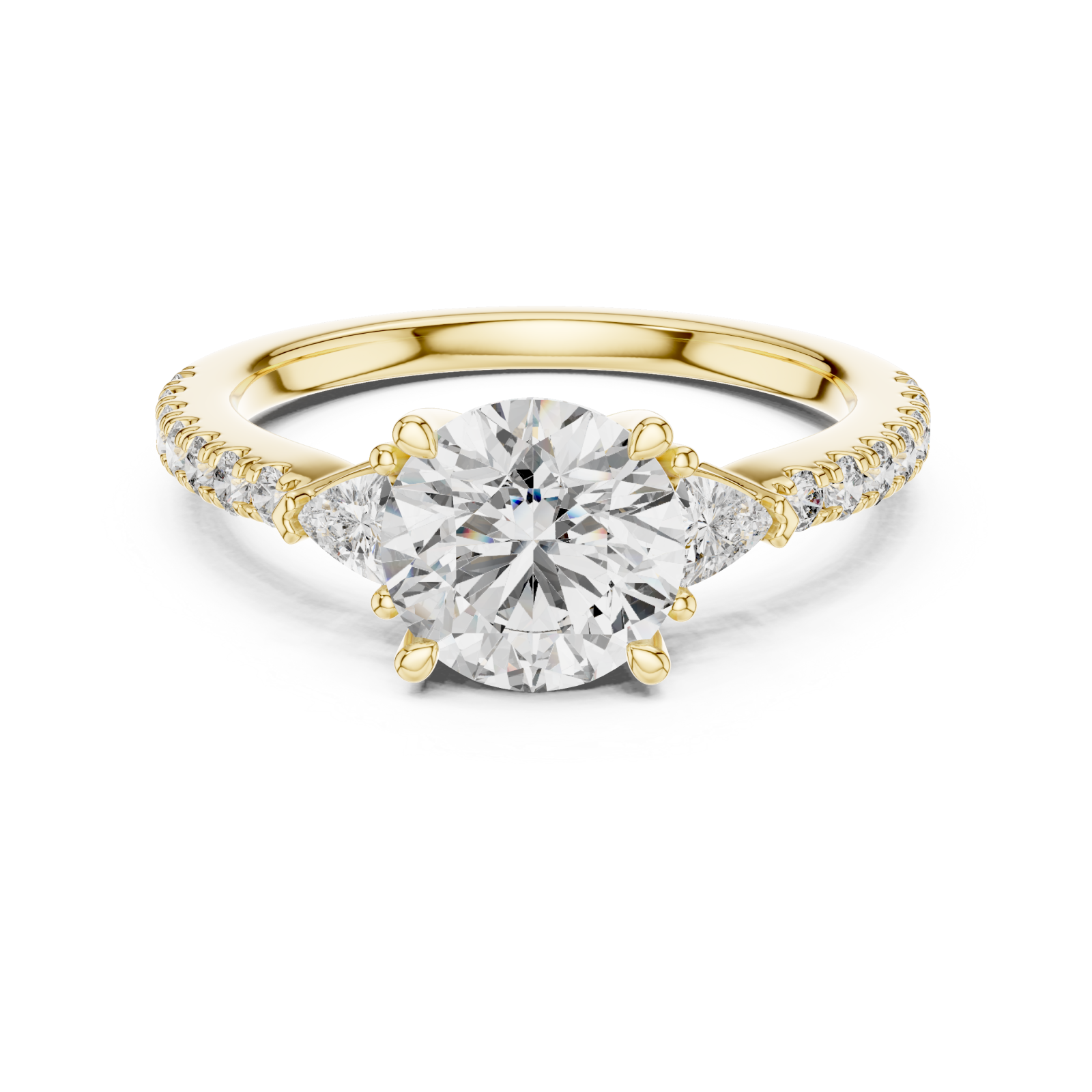  Gold Twilight Embrace Celebration Ring Front View