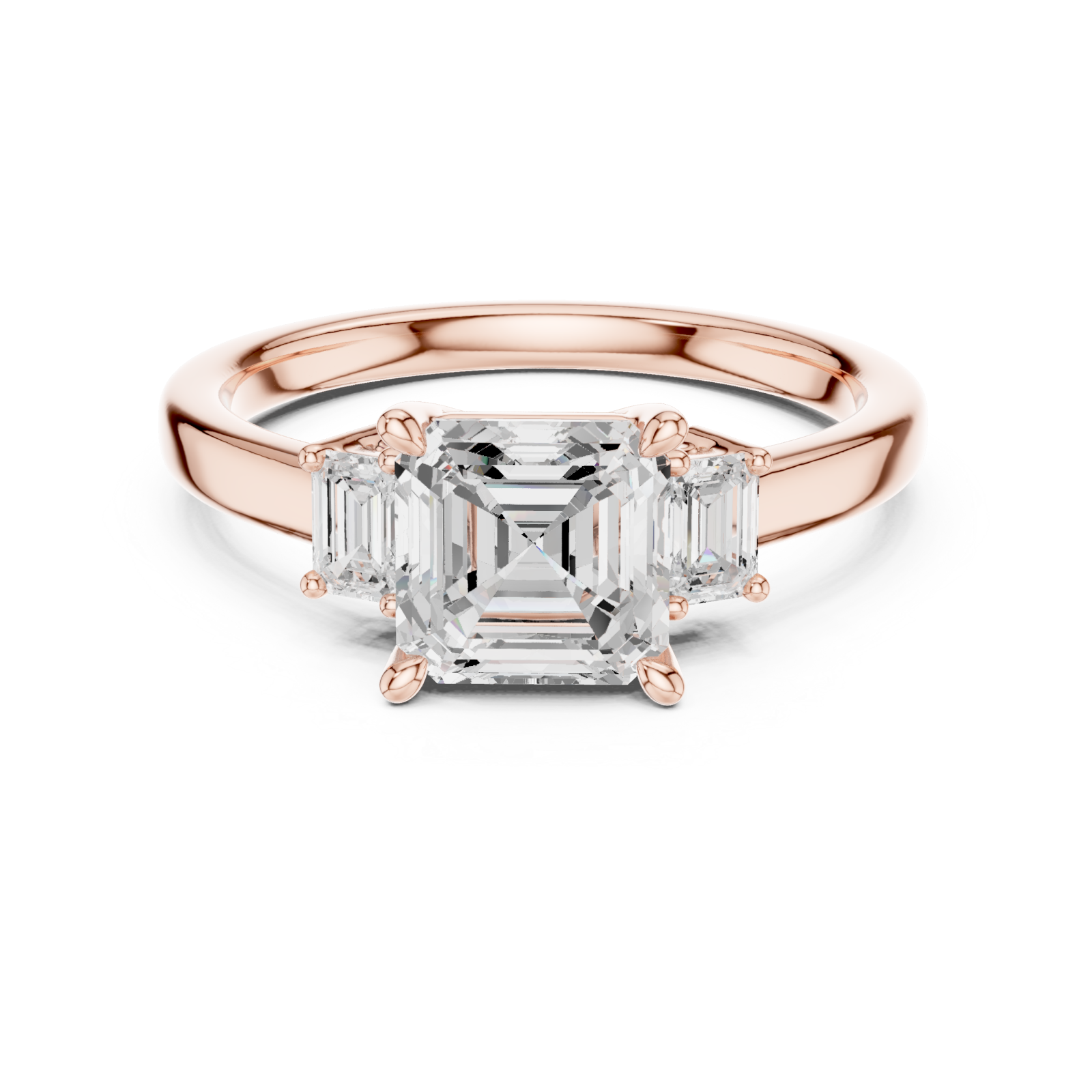  Rose Gold Luminous Harmony Statement Engagement Ring Front View