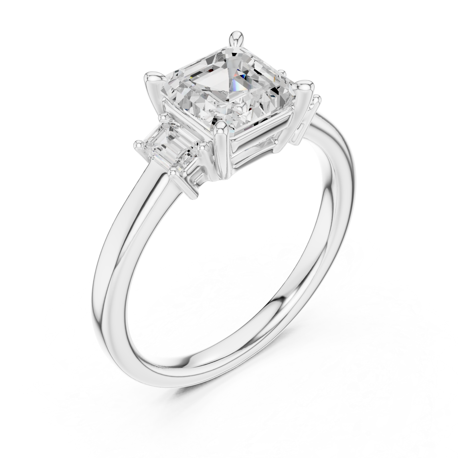  White Gold Luminous Harmony Statement Engagement Ring Right View